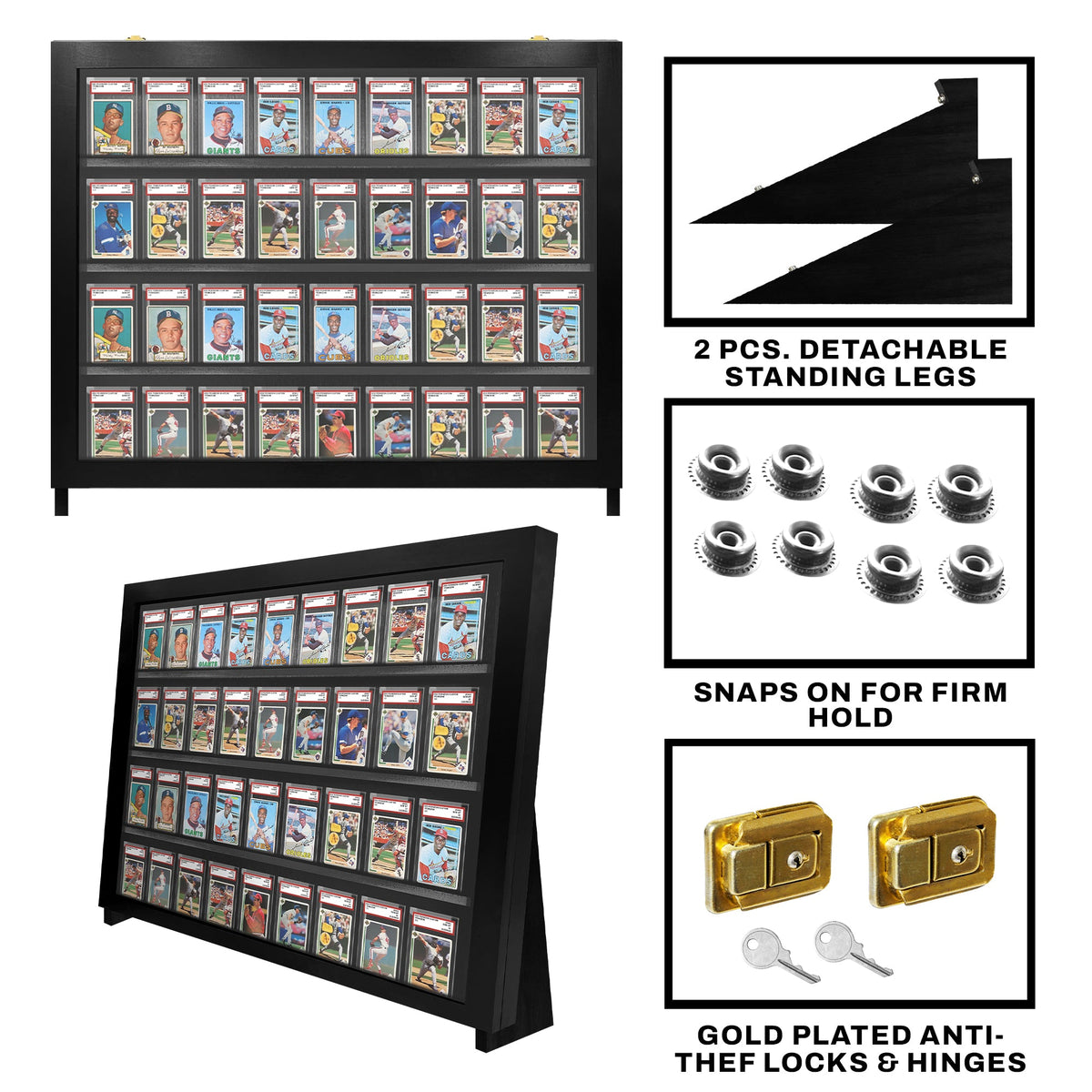 Graded Slab Tabletop Display Case with Legs – Half Table – view 8