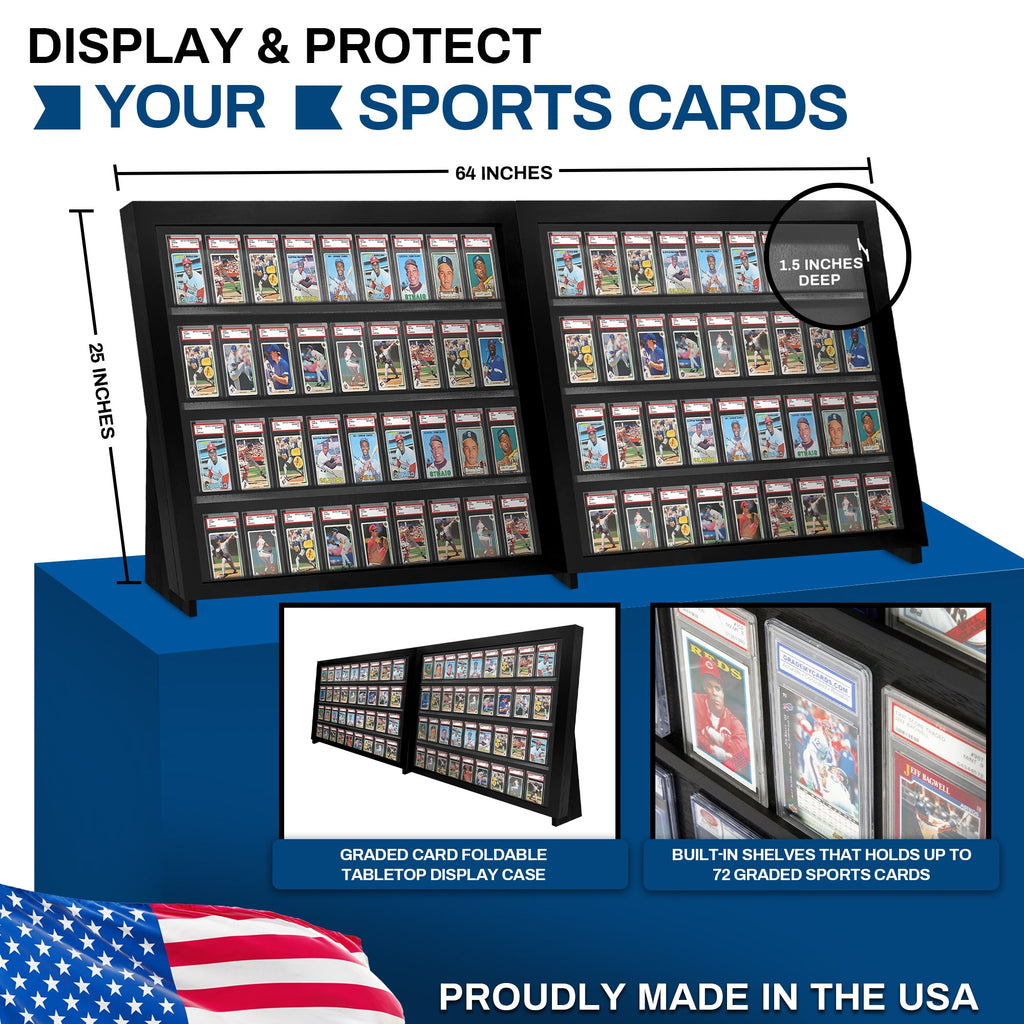 Graded Slab Tabletop Display Case with Legs – Full Table – view 2