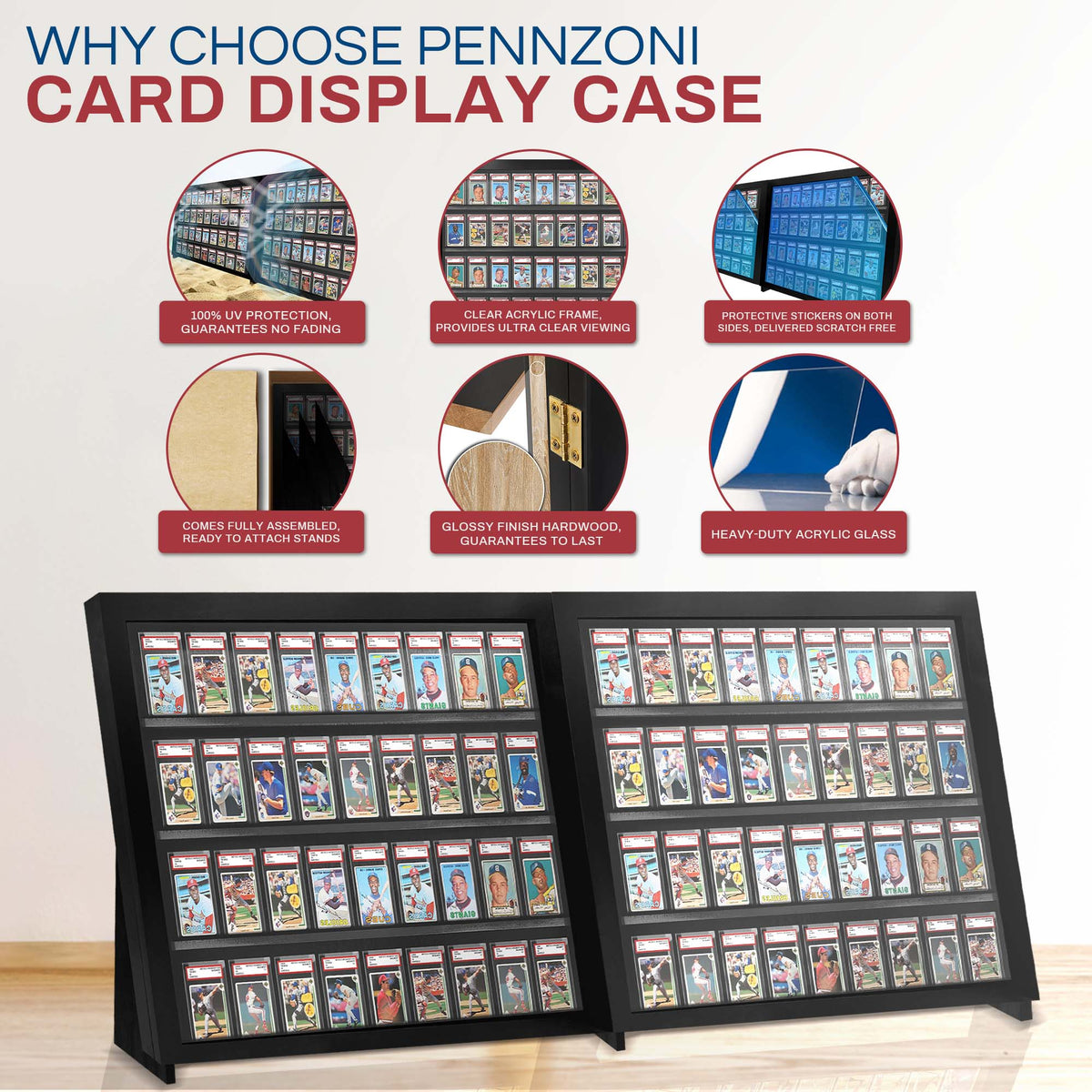 Graded Slab Tabletop Display Case with Legs – Full Table – view 3