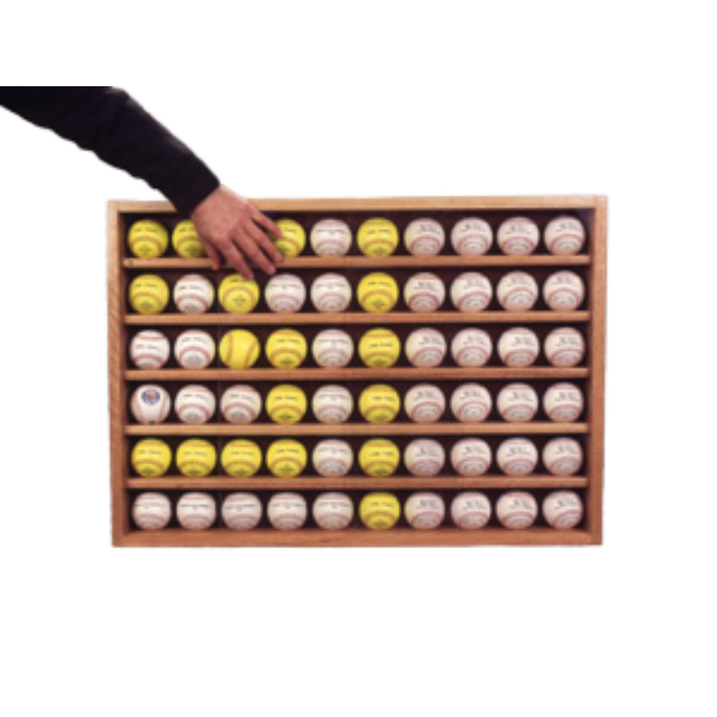 60 ball solid wood wall display case