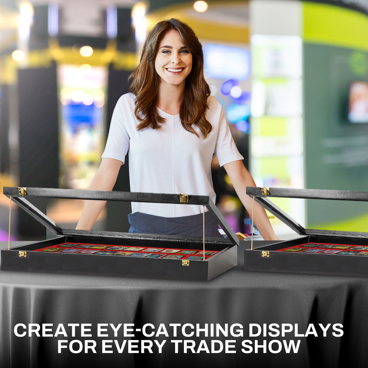 Portable Trade Show Card Display Case with Acrylic Guards – view 4