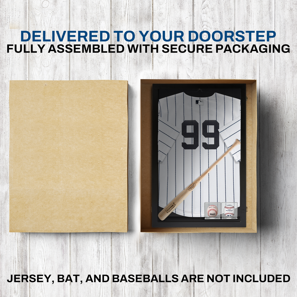 Solid wood extra-deep jersey display case